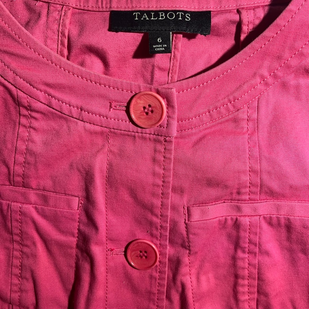 Talbots Pink Button-Up Jacket - Picture 4 of 5